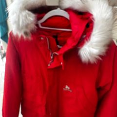 Jacket Money red jacket coat with removable fur/hood