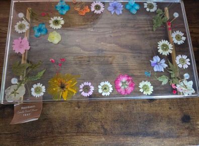 Botanical dried flower tray and tumbler