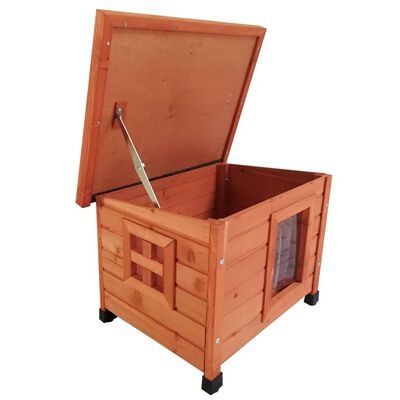 Pet Outdoor Cat House 57x45x43 cm Wood Brown