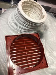 150 mm Terracotta Colour Exterior Grille  with Flexible Duct Kit