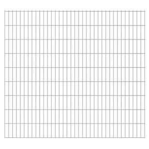 2D Garden Fence Panels 2.008x0.83 m 12 m (Total Length) Silver