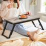 _Greige LLD105W01 Laptop Table Laptop Stand Breakfast Tray Folding Legs Bed Sofa Height Adjustable for up to 15.6 Inch Laptops 55 x 35 x 23 cm Image 2