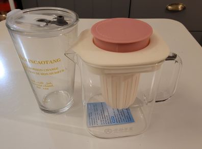 Glassy mug and container