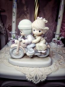 Vintage 1989 Precious Moments "Bon Voyage!" Motorcycle Figurine (Enesco)