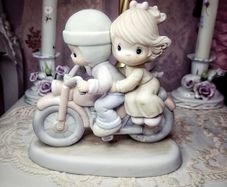 Vintage 1989 Precious Moments "Bon Voyage!" Motorcycle Figurine (Enesco)