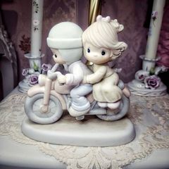 Vintage 1989 Precious Moments "Bon Voyage!" Motorcycle Figurine (Enesco)