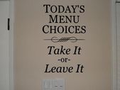 kitchen menu take it or leave it decal