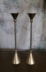 Mid-century brass candlesticks