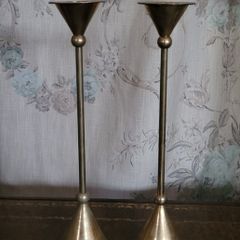 Mid-century brass candlesticks