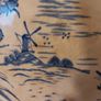Fabulous Vintage Rare Arklow Pottery Blue and White 10 Inch Wall Plate in an Unusual Pattern with Carnations and a Windmill on a Hill, Very Aesthetic Movement in Style, Display Only Image 4