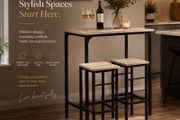Bar table with 2 stools