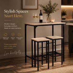 Bar table with 2 stools