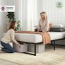Double Bed Frame 4ft6 (135 x 190 cm) 14.2'' Height Metal Bed Base with Steel Slat Support - Storage Space Underneath - Easy Assembly - Black Image 3