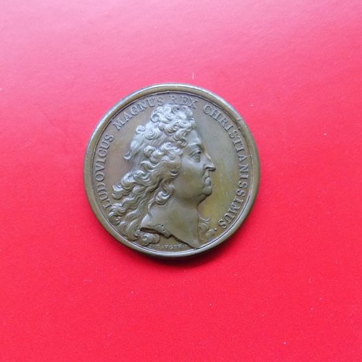 France. King Louis XIV,40mm Bronze Medal.