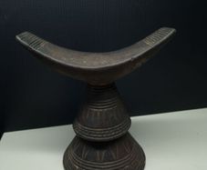 Antique Carved Wooden African Tribal Headrest / Decorative Ethnic Art