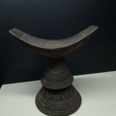 Antique Carved Wooden African Tribal Headrest / Decorative Ethnic Art