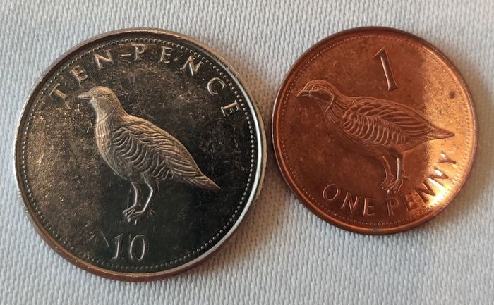 Gibraltar  1p-2p Barbary Partridge Bird
