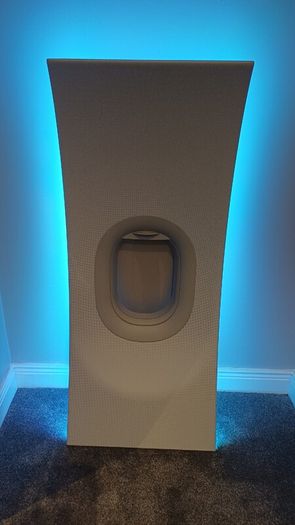 Upcycled Airbus A320 Window Interior panel Illuminated Aviation Wall Art