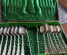 Antique Sterling Silver Spoon & Sugar Thongs set