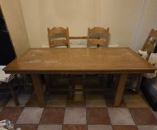 Dinning table and 6 wooden chairs