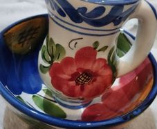 Vintage ceramic Hand-painted Cabo Jug and Bowl Set