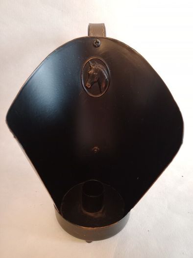 Pair of Metal & Leather Equestrian Candle Holders