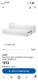IKEA single bed with underbed and storage with two high quality mattresses