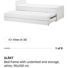 IKEA single bed with underbed and storage with two high quality mattresses