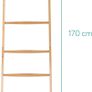 Bamboo Towel Ladder  Wooden Rack Rail Blanket, Towel, Clothes, Linen Railing Hanger for Bathroom, Bedroom - Bamboo Towel Holder Stand Image 3