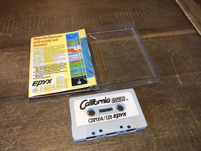 C64 - California Games - Commodore 64 Medium Jewel Tape Game - complete in box