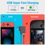 Charger for Nintendo Switch, 45W Fast Charging for Switch, AC Adapter Power Supply with 5FT USB C Cable for Switch Lite/Switch OLED/Switch Deck Dock/Switch Pro Controller, Support TV Mode Image 2