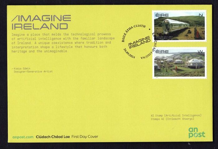 2024 Ireland Imagining Ireland AI Design of Ireland Commemorative Stamps An Post First Day Cover (FDC)