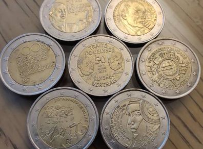 7 Commemorative Coins Lot 2 Euro