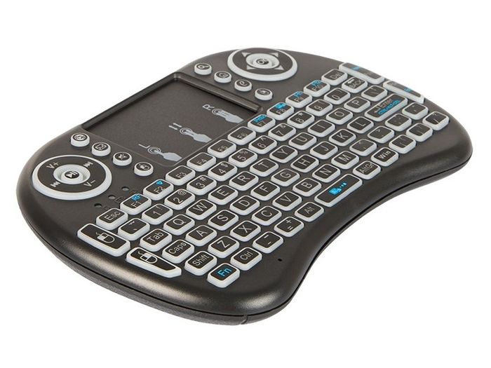 New Mini 2.4GHz Wireless Keyboard USB RGB LED Backlight Touchpad PC TV #1497