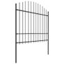Garden Fence with Spear Top Steel (1.5-1.75)x8.5 m Black Image 3