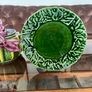 Green Majolica Raised Cabbage Leaf Rim Individual Plate Olfaire Portugal Image 10