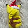 Pokemon Holiday Pikachu Red Santa Hat with Stars Plush Christmas Used Please look at the pictures Image 6