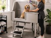 Professional Stainless Steel Pet Grooming  Dog Bath Station with Steps & Shower Kit