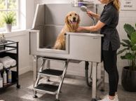 main image for ad Professional Stainless Steel Pet Grooming  Dog Bath Station with Steps &amp; Shower Kit