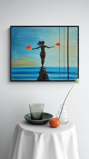Original hand paint picture, painting by Strzala