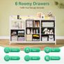 Chest of Drawers Bedroom, 8 Fabric Drawers, 110x30x88cm, White Image 3