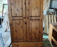 Traditional Solid Pine Double Wardrobe