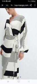 NEW Mango Geometic Print Wrap Dress Tags Attached
