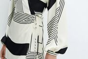 NEW Mango Geometic Print Wrap Dress Tags Attached