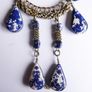Vintage Ethnic Lapis Pendant Drop Necklace Image 2