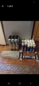 silicone and expanding foam and chaulk