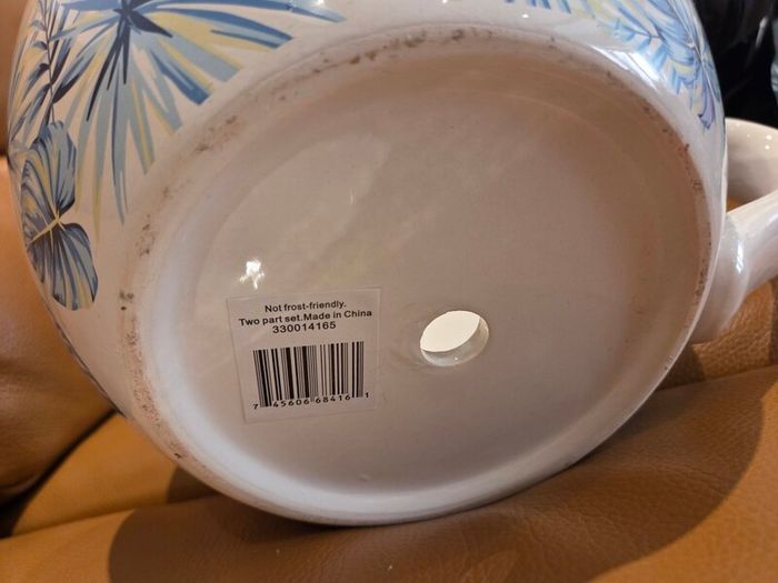 Large cup and saucer pot from Denby