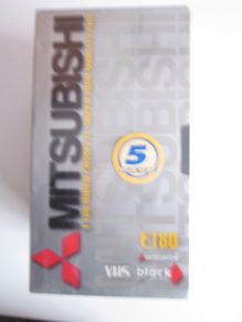 Sealed Mitsubishi 5 Pack E180 VHS Black Diamond Cassettes