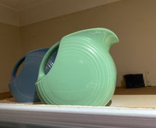 FIESTAWARE disk jug , 2 blue, 1 green