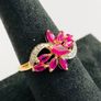 9ct Yellow Gold Ruby & Diamond Cluster Ring Image 5